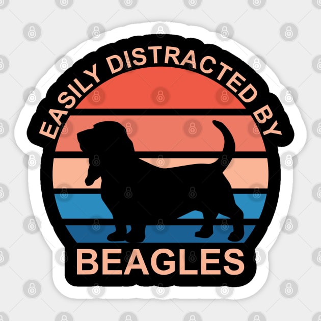 Easily Distracted By Beagles Sticker by DPattonPD